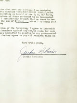 Jackie Robinson Autographed 1956 Greatest Sports Thrill Contract Brooklyn Dodgers Auto Grade Mint 9 Beckett BAS #18284163