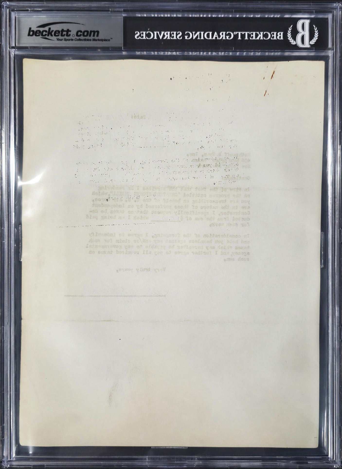Jackie Robinson Autographed 1956 Greatest Sports Thrill Contract Brooklyn Dodgers Auto Grade Mint 9 Beckett BAS #18284163