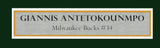 Milwaukee Bucks Giannis Antetokounmpo Autographed Framed Green Jersey Beckett BAS QR Stock #265448
