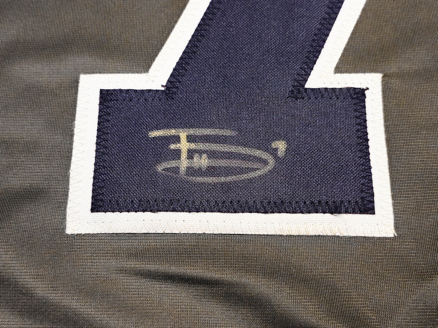 Dallas Cowboys Trevon Diggs Autographed Army Green Jersey PSA/DNA Stock #233653