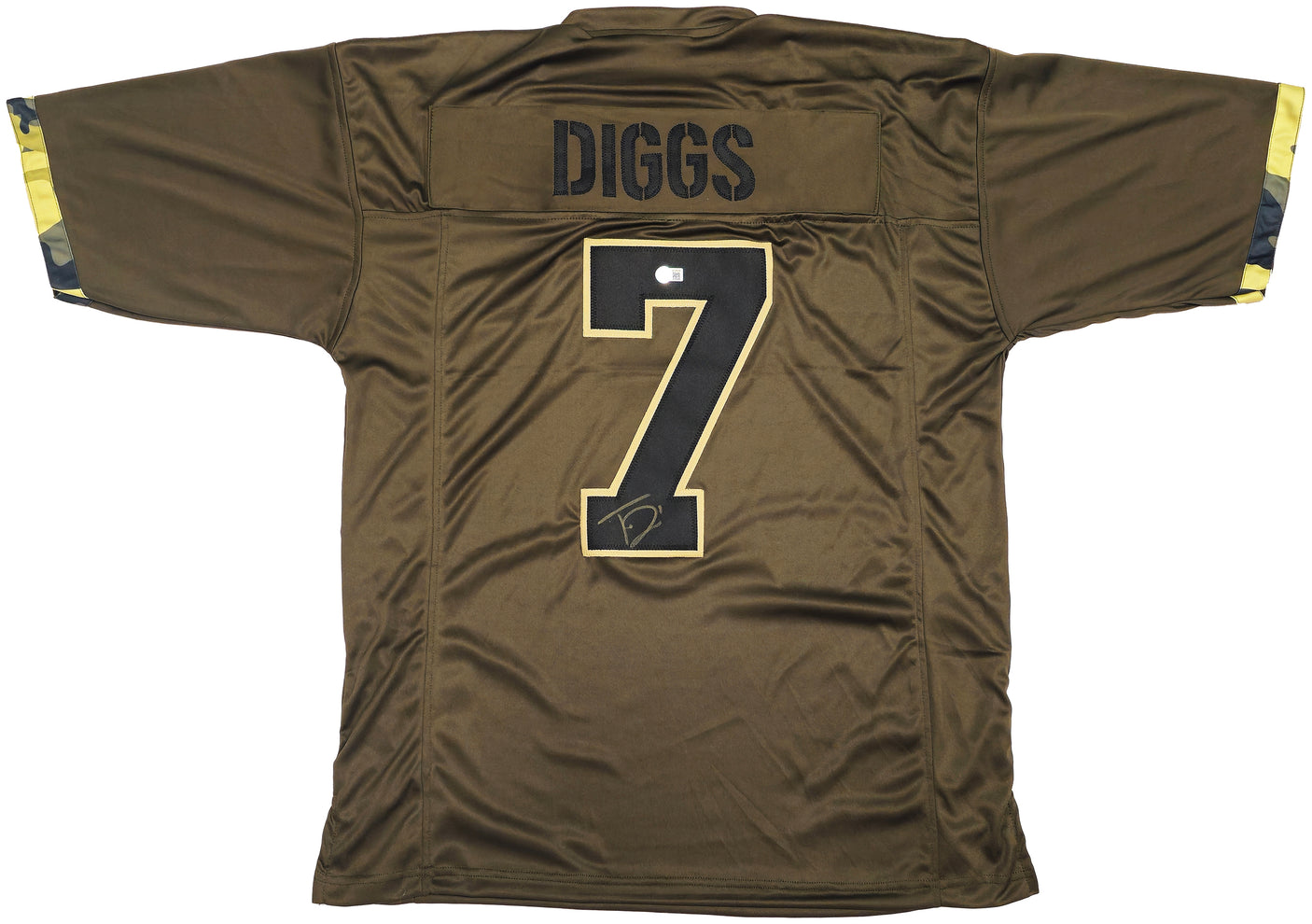 Dallas Cowboys Trevon Diggs Autographed Army Green Jersey Beckett BAS Witness Stock #233655