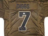 Dallas Cowboys Trevon Diggs Autographed Army Green Jersey Beckett BAS Witness Stock #233655