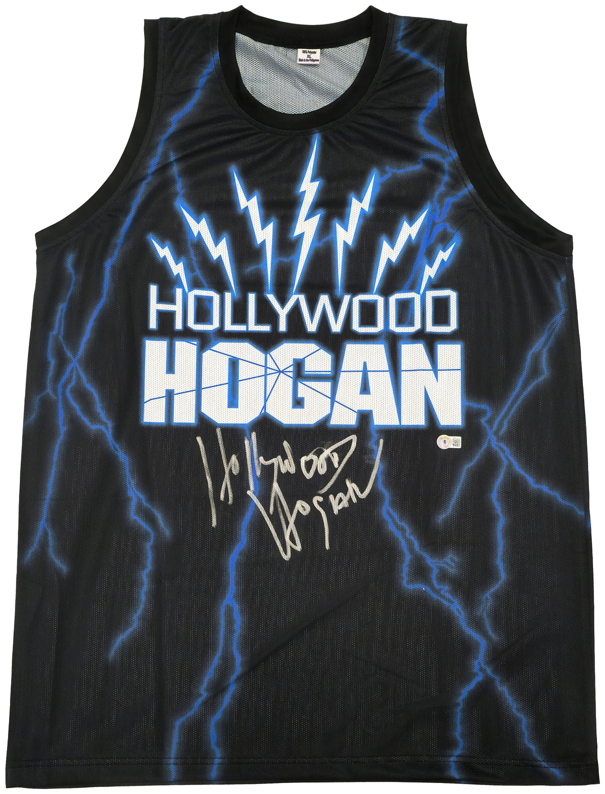 WWE Hulk Hogan Autographed Black Jersey "Hollywood Hogan" Beckett BAS Witness Stock #233368