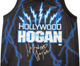 WWE Hulk Hogan Autographed Black Jersey "Hollywood Hogan" Beckett BAS Witness Stock #233368