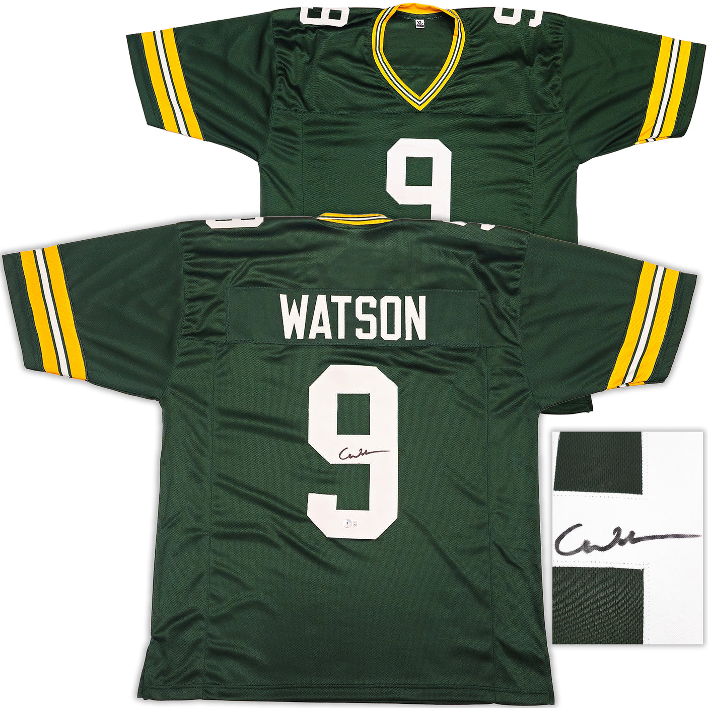 Green Bay Packers Christian Watson Autographed Green Jersey Beckett BAS Witness Stock #233367
