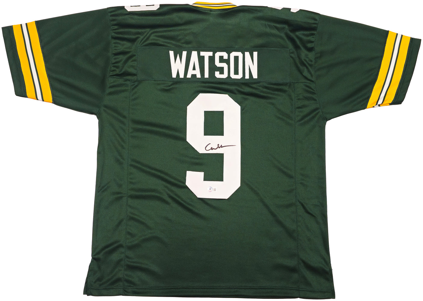 Green Bay Packers Christian Watson Autographed Green Jersey Beckett BAS Witness Stock #233367