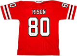 Atlanta Falcons Andre Rison Autographed Red Jersey "84 TD" JSA Stock #233379