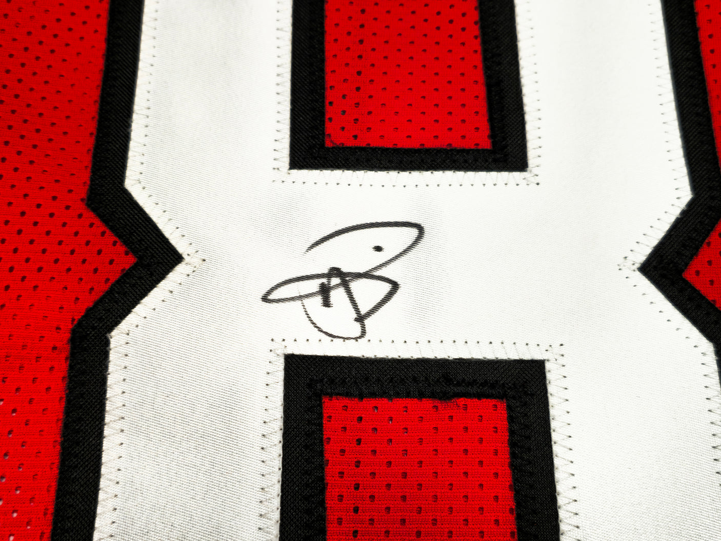 Atlanta Falcons Andre Rison Autographed Red Jersey "84 TD" JSA Stock #233379