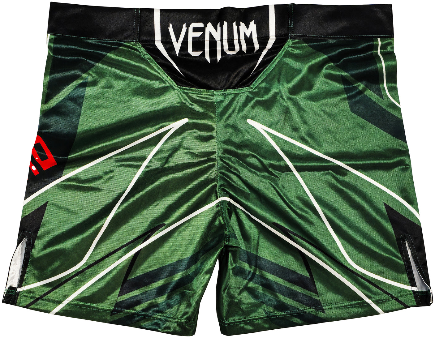 Belal Muhammad Autographed Green Fight Shorts Beckett BAS Witness Stock #233365