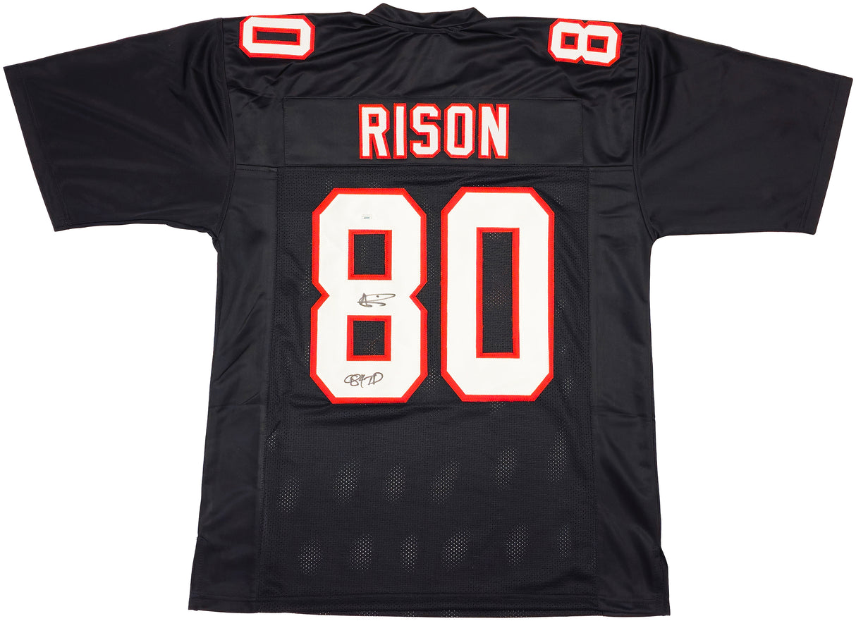 Atlanta Falcons Andre Rison Autographed Black Jersey "84 TD" JSA Stock #233378