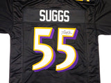 Baltimore Ravens Terrell Suggs Autographed Black Jersey JSA Stock #233374