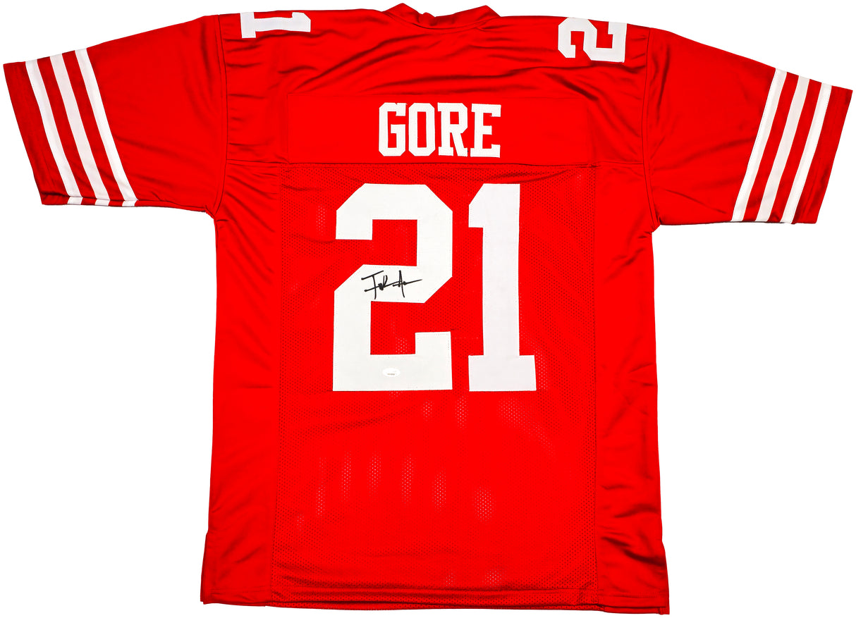 San Francisco 49ers Frank Gore Autographed Red Jersey JSA Stock #233380