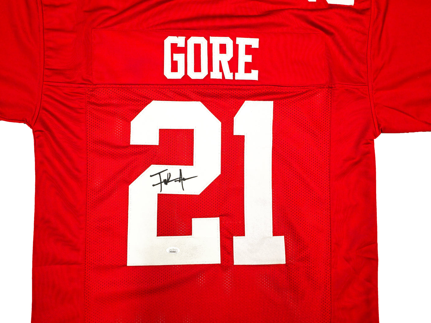 San Francisco 49ers Frank Gore Autographed Red Jersey JSA Stock #233380