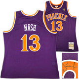 Phoenix Suns Steve Nash Autographed Purple Authentic Mitchell & Ness 2005-06 Hardwood Classic Swingman Jersey Size XL Beckett BAS Witness Stock #233680
