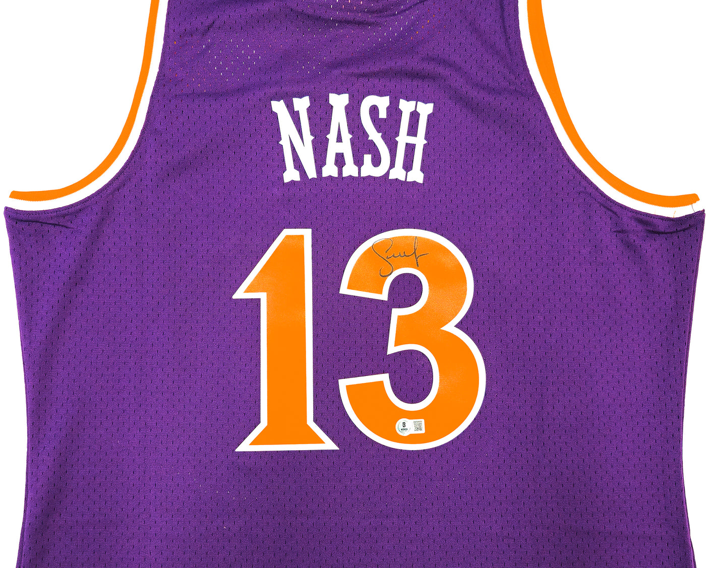 Phoenix Suns Steve Nash Autographed Purple Authentic Mitchell & Ness 2005-06 Hardwood Classic Swingman Jersey Size XL Beckett BAS Witness Stock #233680