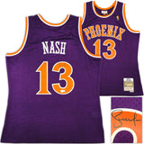 Phoenix Suns Steve Nash Autographed Purple Authentic Mitchell & Ness 2005-06 Hardwood Classic Swingman Jersey Size L Beckett BAS Witness Stock #233679