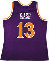 Phoenix Suns Steve Nash Autographed Purple Authentic Mitchell & Ness 2005-06 Hardwood Classic Swingman Jersey Size L Beckett BAS Witness Stock #233679