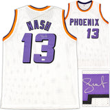 Phoenix Suns Steve Nash Autographed White Jersey Beckett BAS Witness Stock #233676