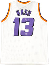 Phoenix Suns Steve Nash Autographed White Jersey Beckett BAS Witness Stock #233676