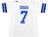 Dallas Cowboys Trevon Diggs Autographed White Jersey Beckett BAS QR Stock #233691