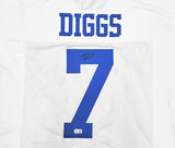 Dallas Cowboys Trevon Diggs Autographed White Jersey Beckett BAS QR Stock #233691