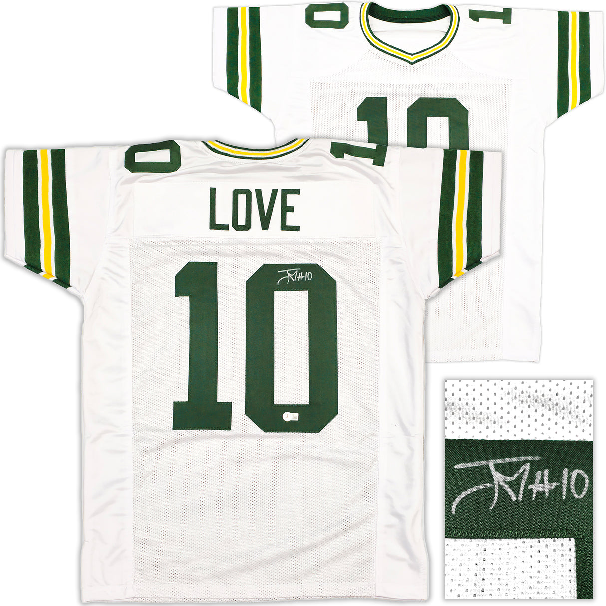 Green Bay Packers Jordan Love Autographed White Jersey Beckett BAS Witness Stock #232821
