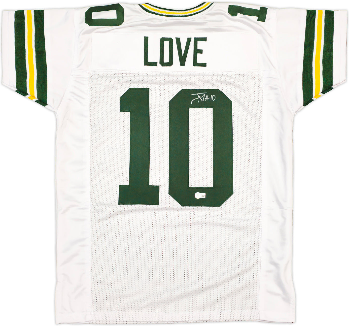 Green Bay Packers Jordan Love Autographed White Jersey Beckett BAS Witness Stock #232821