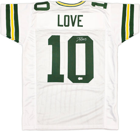 Green Bay Packers Jordan Love Autographed White Jersey Beckett BAS Witness Stock #232821