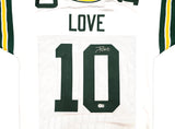 Green Bay Packers Jordan Love Autographed White Jersey Beckett BAS Witness Stock #232821