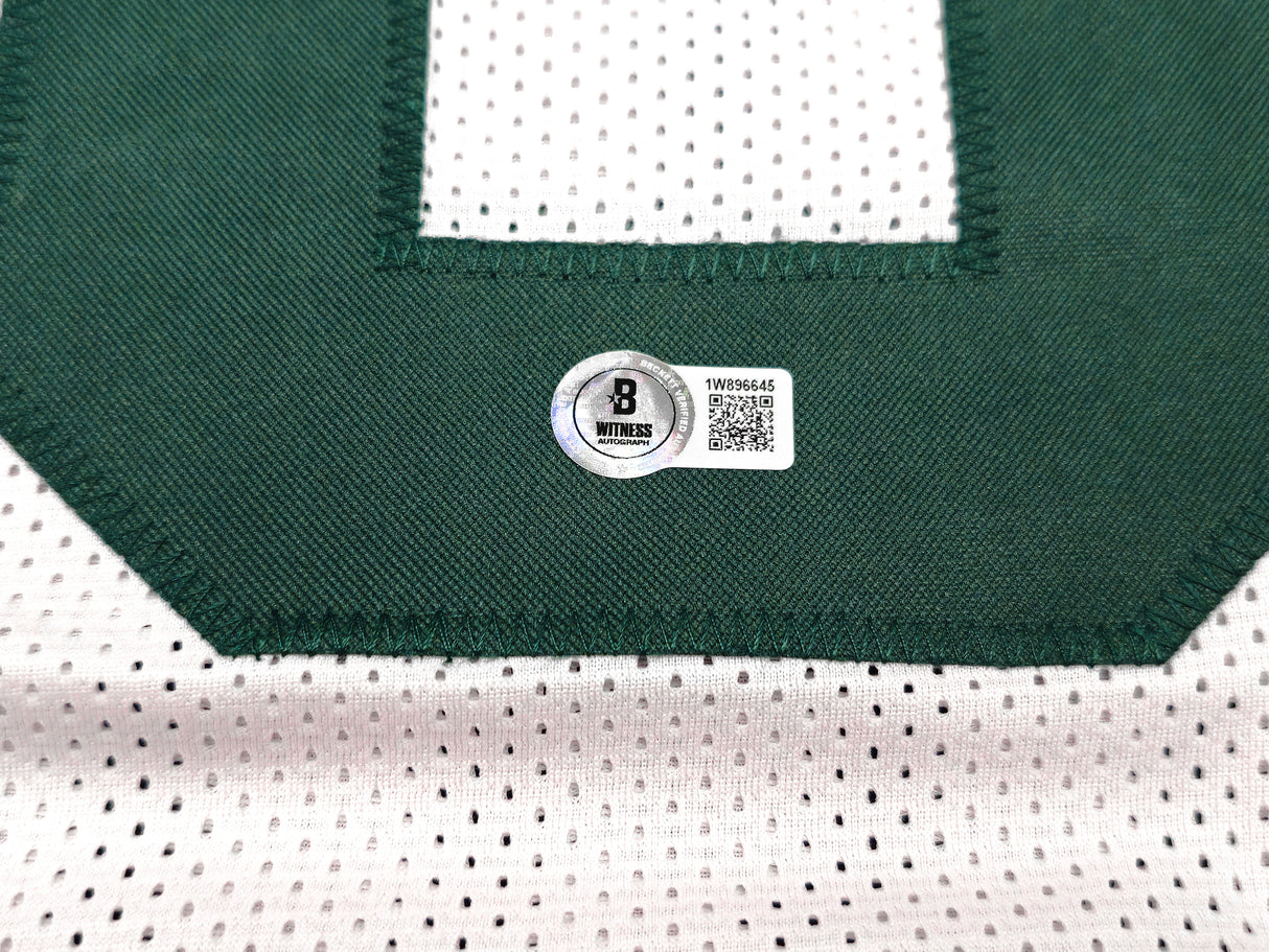Green Bay Packers Jordan Love Autographed White Jersey Beckett BAS Witness Stock #232821