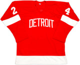 Detroit Red Wings Chris Chelios Autographed Red Jersey Beckett BAS Witness Stock #233382