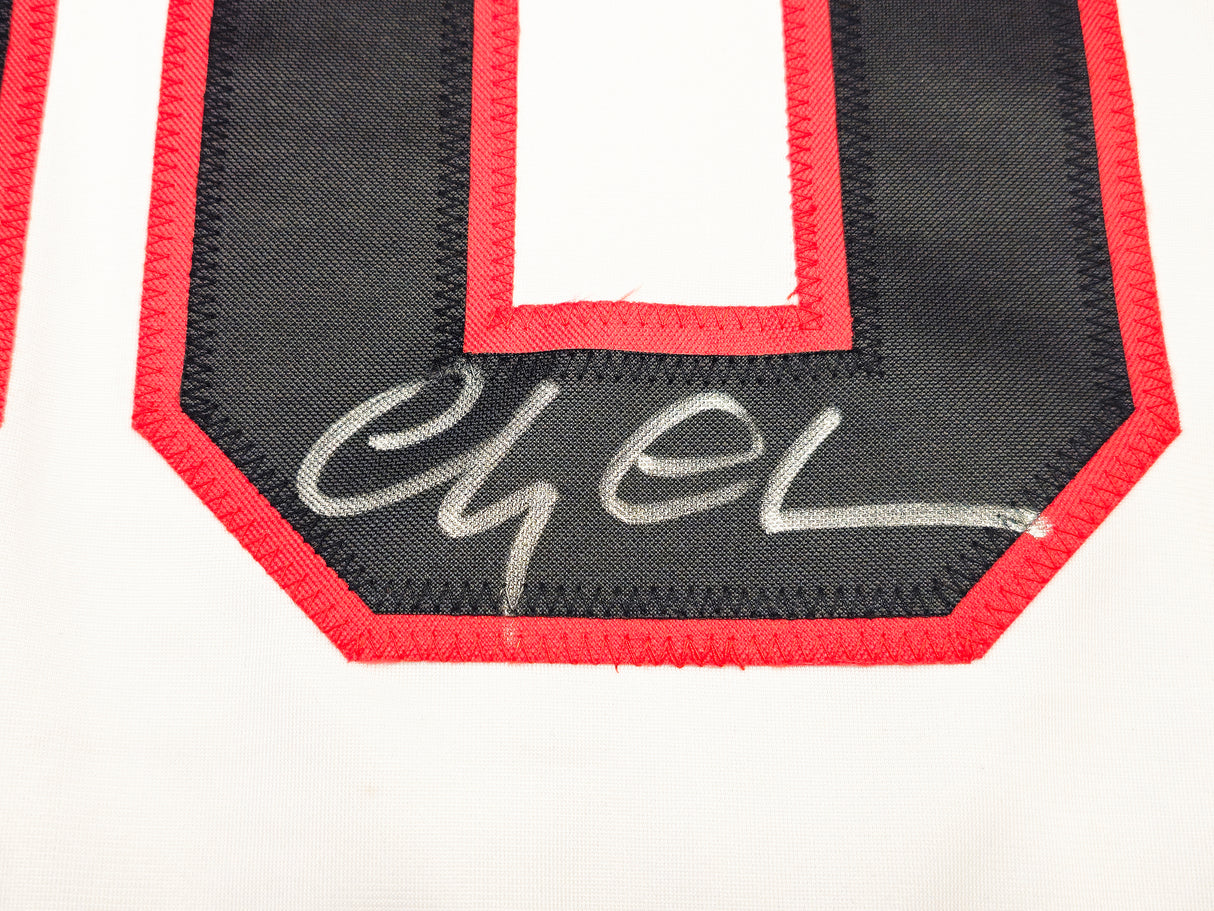 Christmas Vacation Chevy Chase Autographed White Jersey Griswold Beckett BAS QR Stock #233372