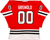 Christmas Vacation Chevy Chase Autographed Red Jersey Griswold Beckett BAS QR Stock #233371
