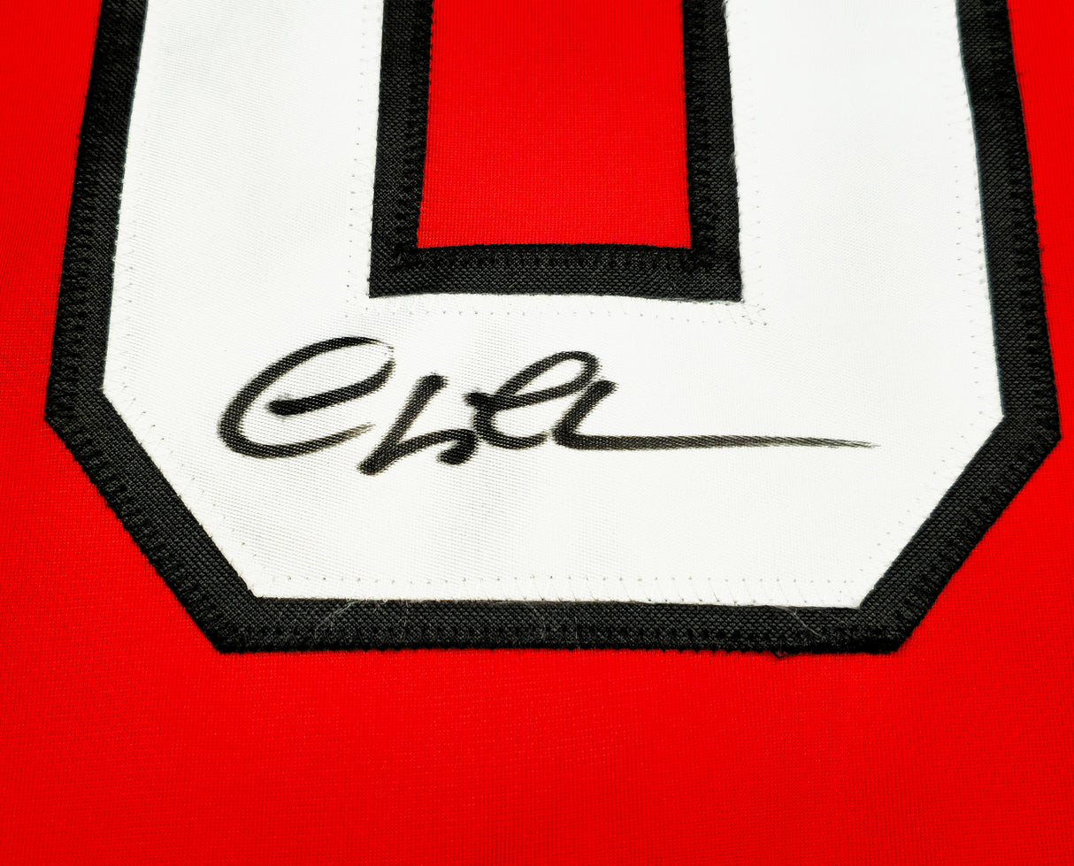 Christmas Vacation Chevy Chase Autographed Red Jersey Griswold Beckett BAS QR Stock #233371