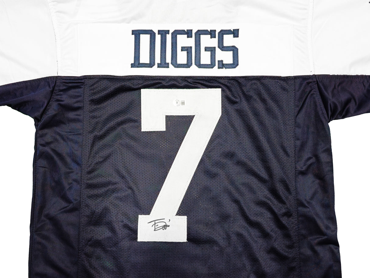 Dallas Cowboys Trevon Diggs Autographed Blue & White Jersey Beckett BAS QR Stock #233661
