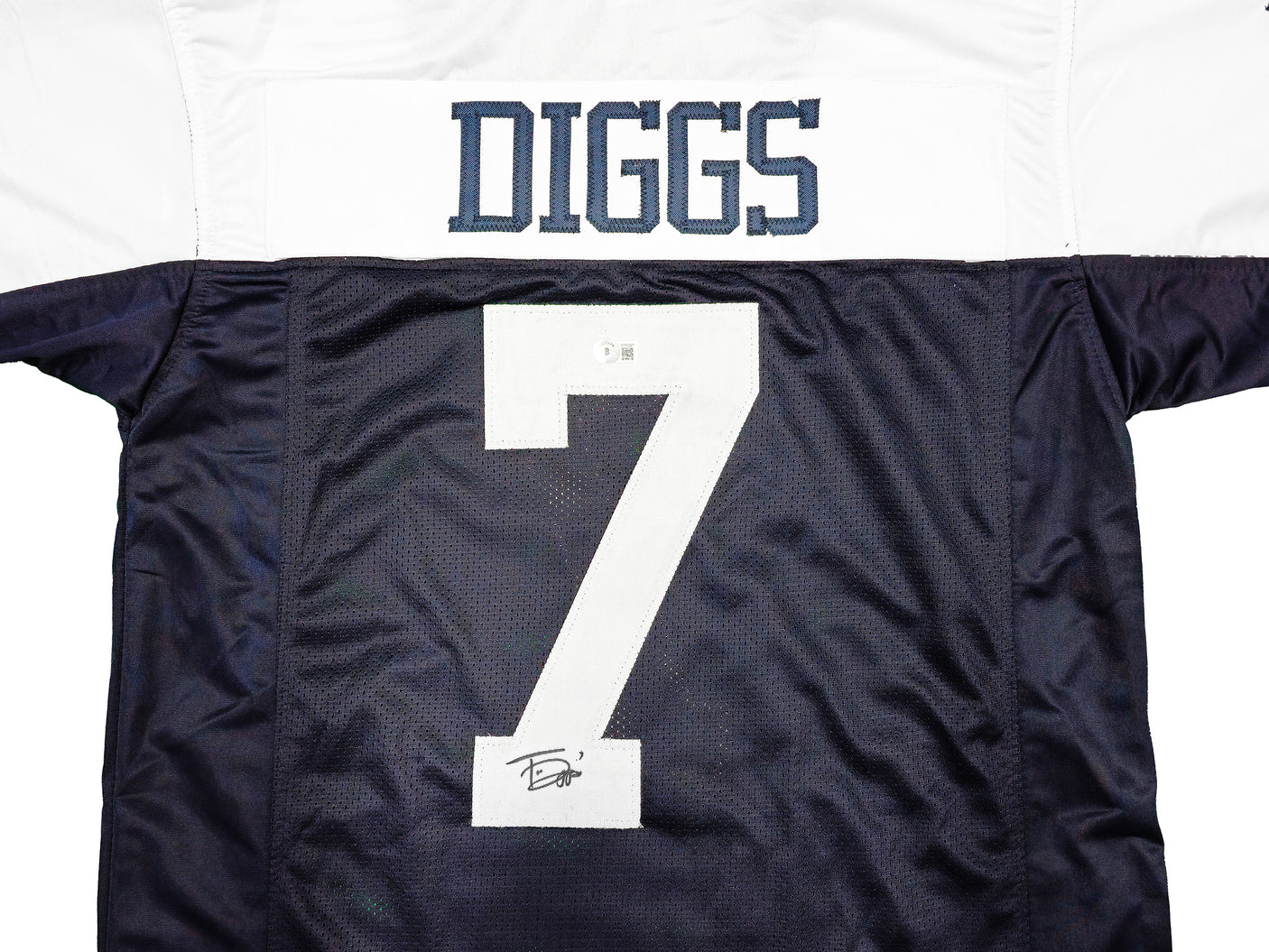 Dallas Cowboys Trevon Diggs Autographed Blue & White Jersey Beckett BAS QR Stock #233661