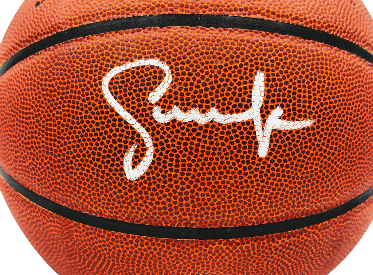 Steve Nash Autographed Composite Leather Phoenix Suns Logo Basketball Beckett BAS Witness Stock #233672
