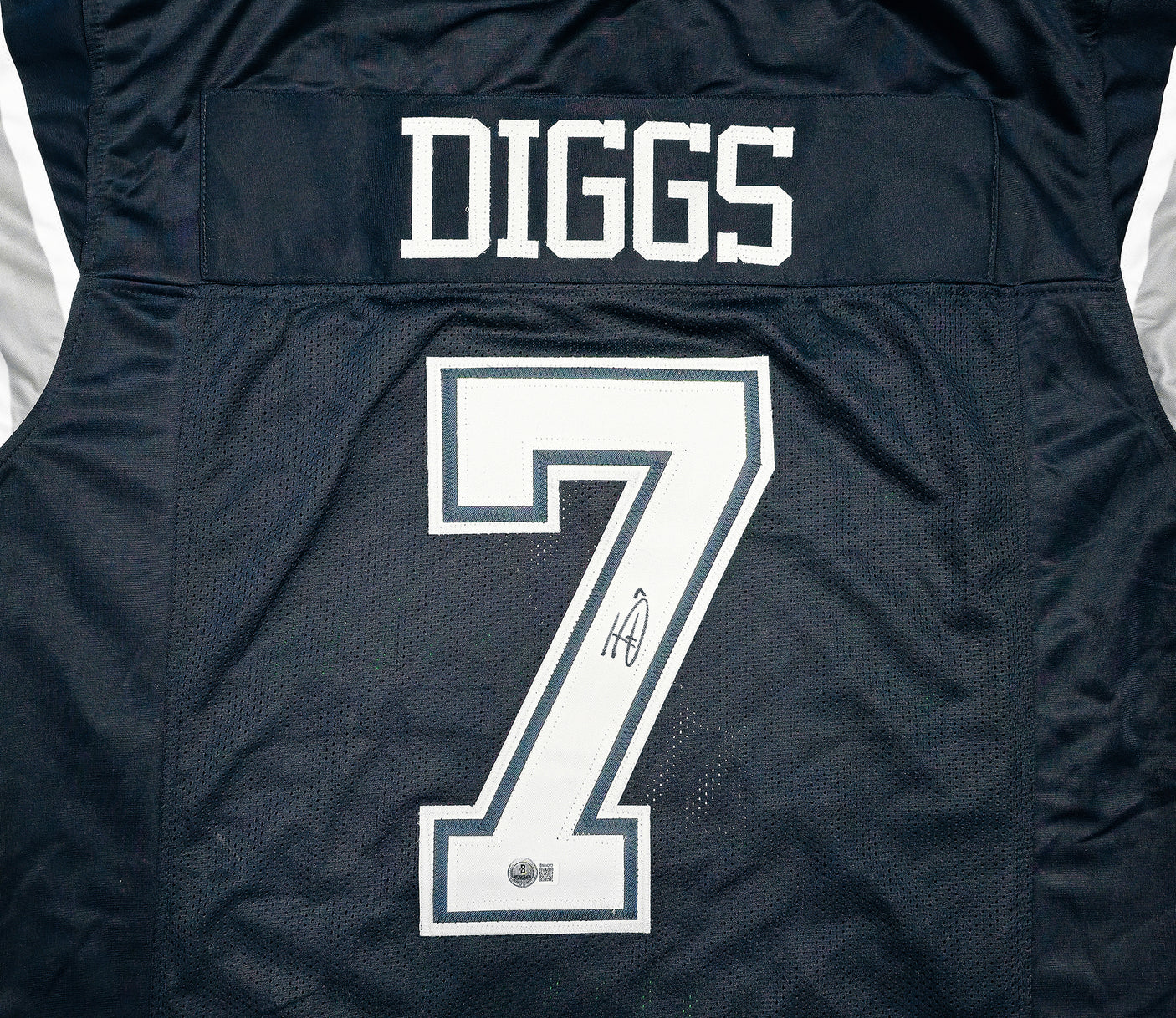 Dallas Cowboys Trevon Diggs Autographed Blue Jersey Beckett BAS QR Stock #233688