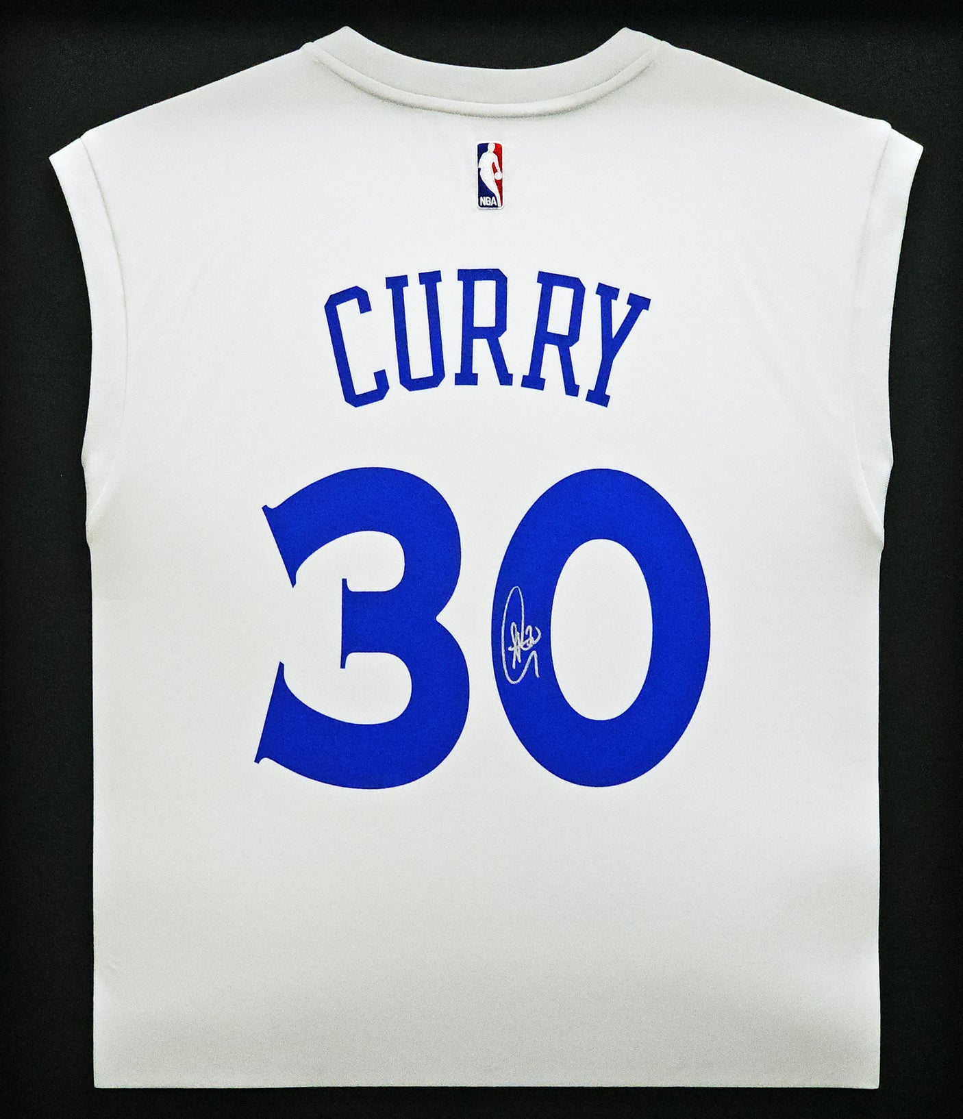 Golden State Warriors Stephen Curry Autographed Framed White Adidas 2017 NBA Finals Champions Jersey Beckett BAS Stock #218632