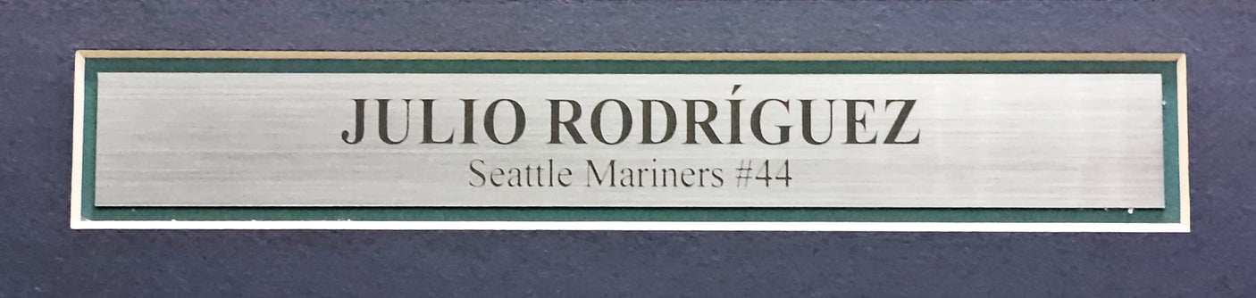 Seattle Mariners Julio Rodriguez Autographed Framed Teal Nike Jersey JSA Stock #218628