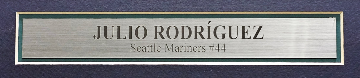 Seattle Mariners Julio Rodriguez Autographed Framed White Jersey JSA Stock #218627