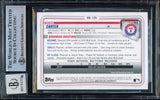 Evan Carter Autographed 2020 Bowman Draft Rookie Card #BD-126 Texas Rangers Auto Grade Gem Mint 10 Full Name Beckett BAS Stock #218640