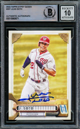 Juan Soto Autographed 2022 Topps Gypsy Queen Card #207 New York Mets Auto Grade Gem Mint 10 Beckett BAS Stock #218675