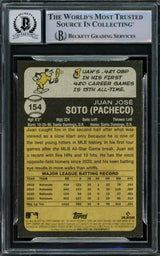 Juan Soto Autographed 2022 Topps Heritage Card #154 New York Mets Auto Grade Gem Mint 10 Beckett BAS Stock #218676