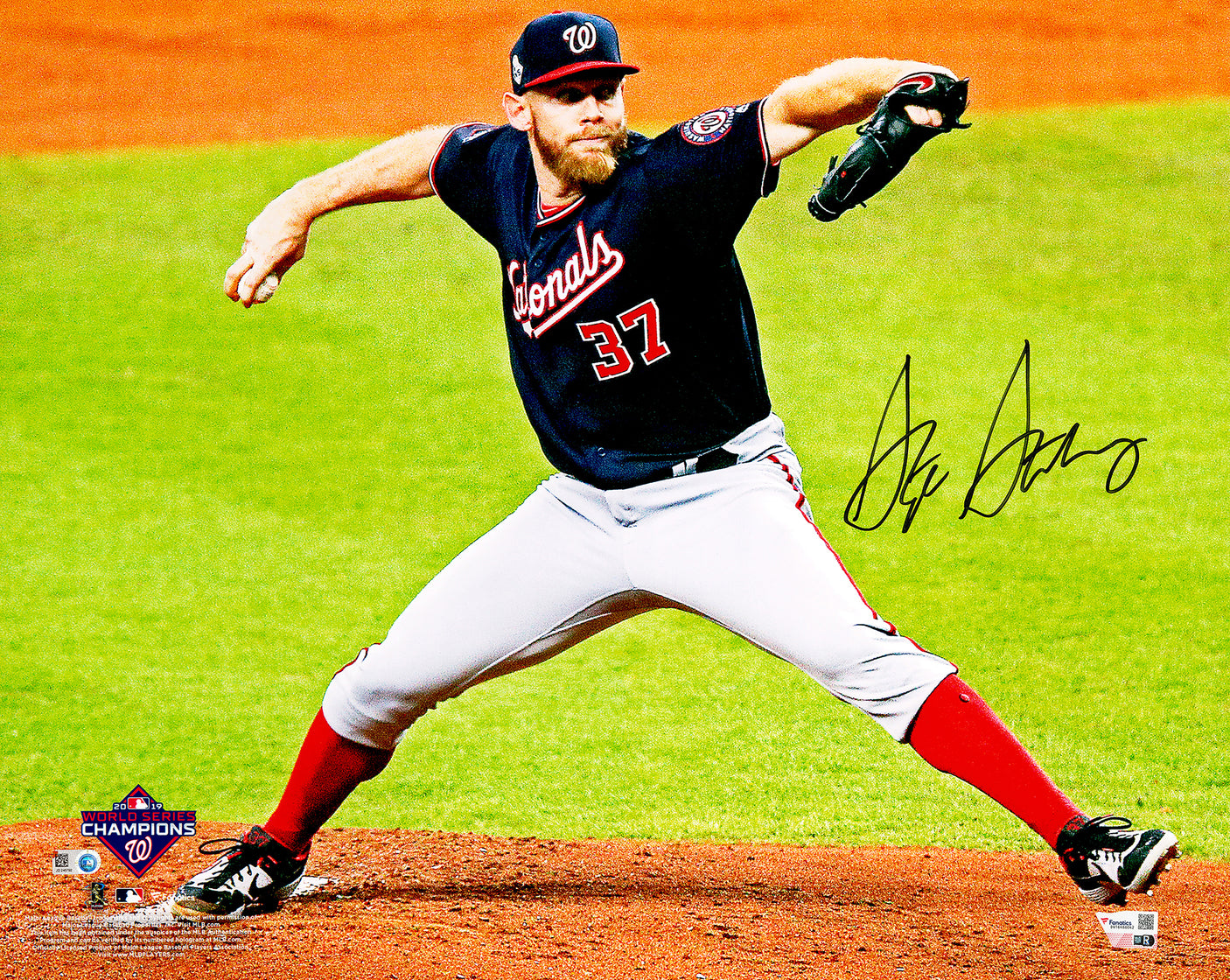 Stephen Strasburg Autographed 16x20 Photo Washington Nationals Fanatics & MLB Holo Stock #233358