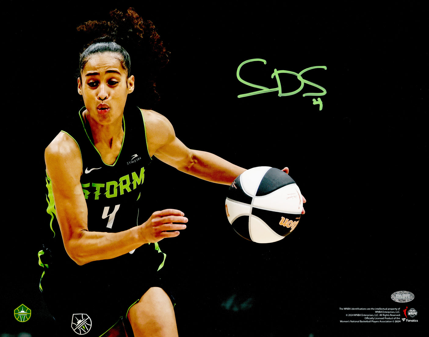 Skylar Diggins-Smith Autographed 11x14 Photo Seattle Storm MCS Holo Stock #233695