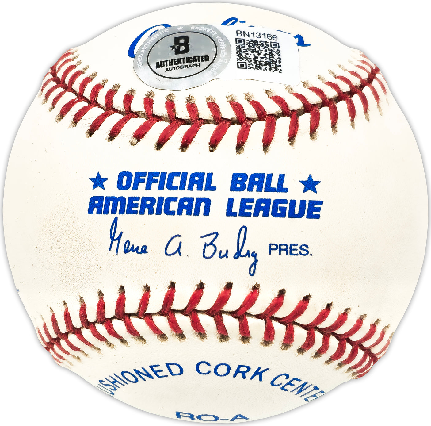 Ken Hamlin Autographed Official AL Baseball Washington Senators Beckett BAS QR #BN13166