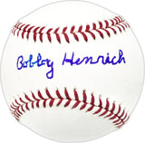 Bob Bobby Henrich Autographed Official MLB Baseball Cincinnati Reds Beckett BAS QR #BN13176