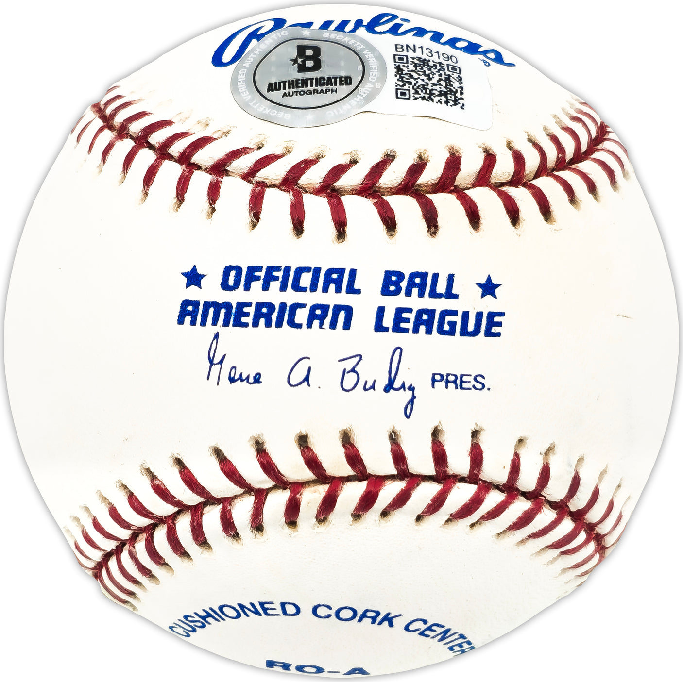 Tommy Umphlett Autographed Official AL Baseball Red Sox, Senators Beckett BAS QR #BN13190