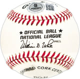 Pat McGlothin Autographed Official NL Baseball Brooklyn Dodgers Beckett BAS QR #BN13207